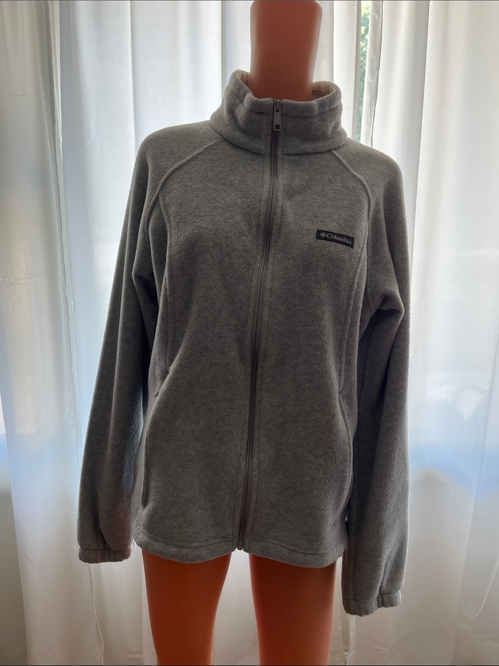 Columbia Women's Light Heathered Gray Full-Zip Benton Fleece Jacket XL